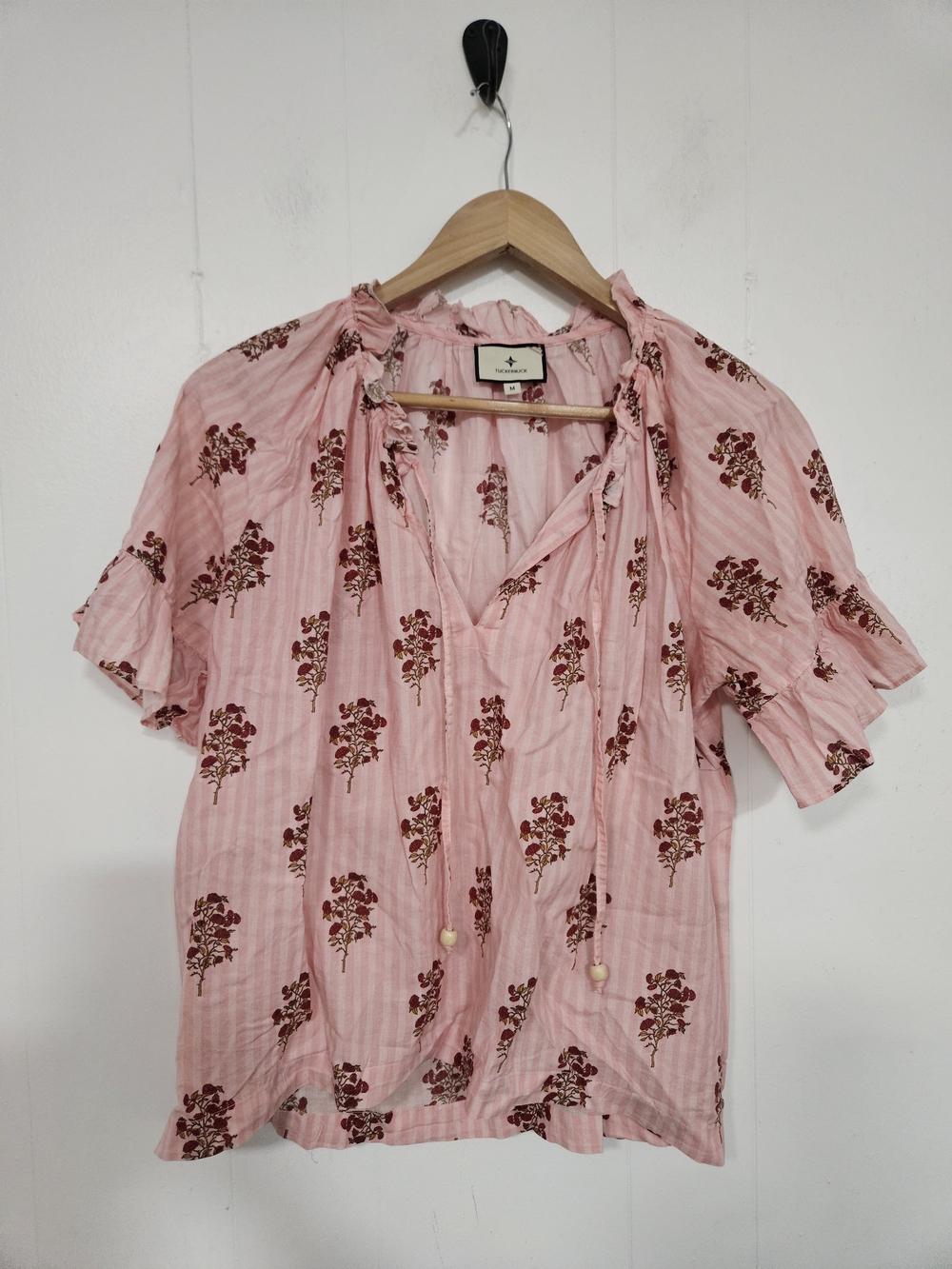 Tuckernuck Beach Blush Striped Bouquet Blouse - Picture 4 of 8